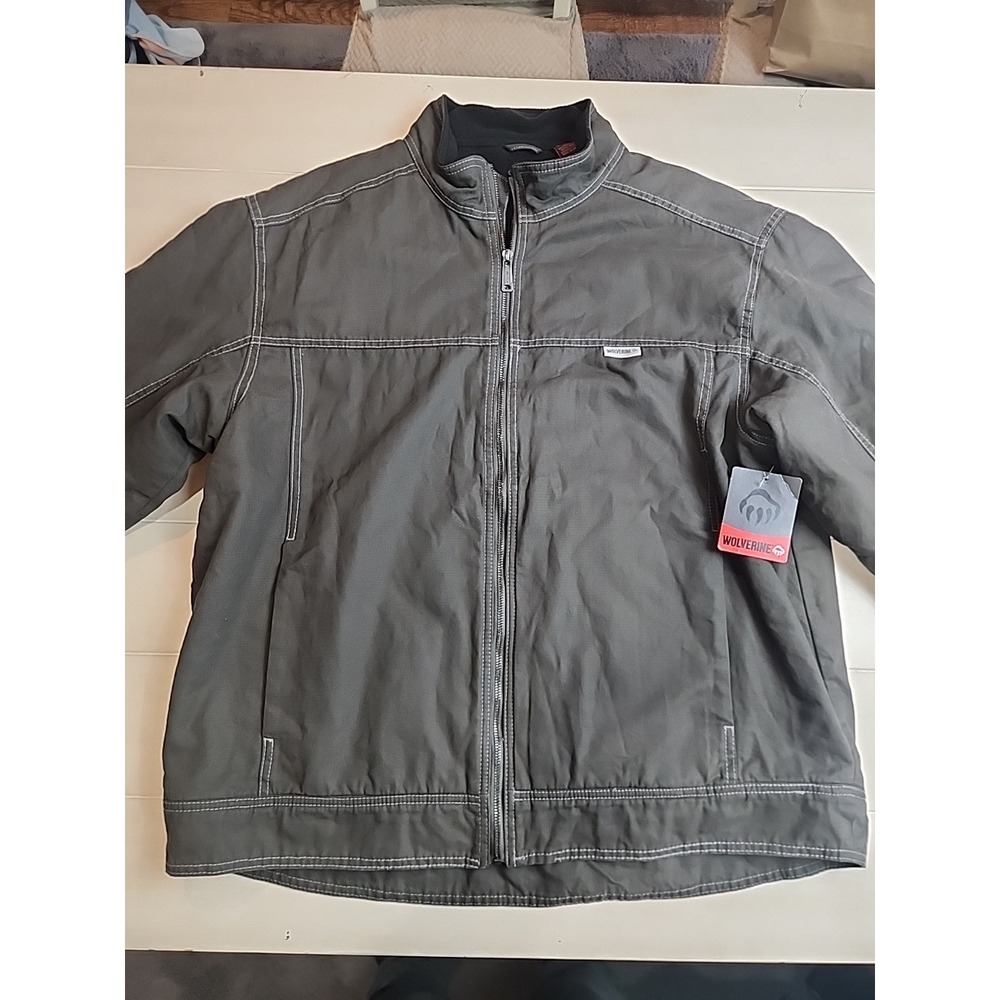 Wolverine Mens Porter Fleece Lined Jacket Size XL‎ Gray Full Zip Mock Neck NWT